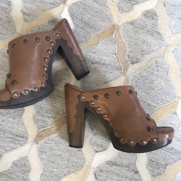 Stuart Weitzman leather open toe clogs - Picture 4 of 6